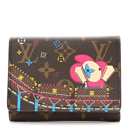 Louis Vuitton LOUIS VUITTON Monogram 2020 Christmas Animation Roller Coaster Victorine Wallet Pivoine 1 of 11