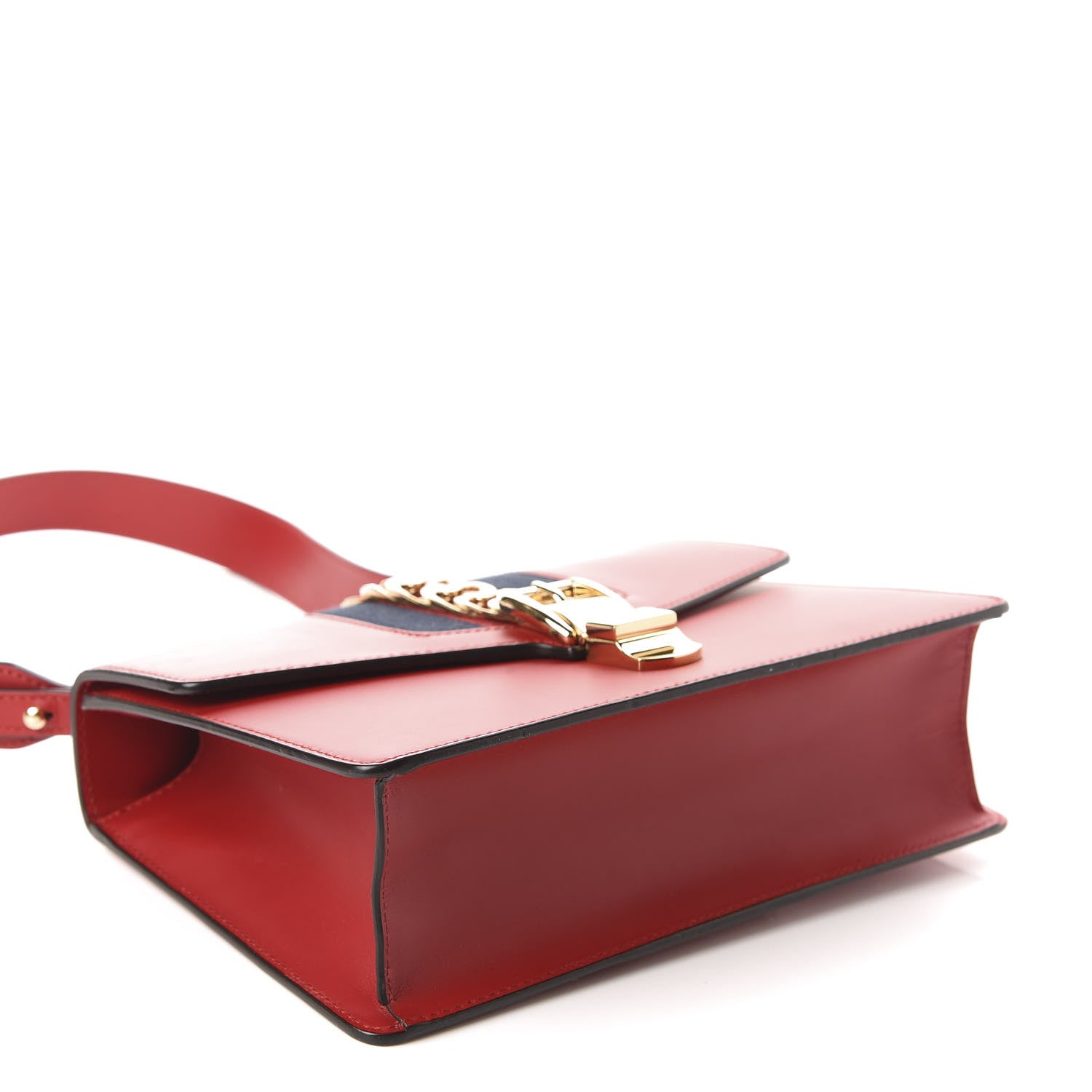 Gucci Calfskin Small Sylvie Shoulder Bag Hibiscus Red 4 of 11