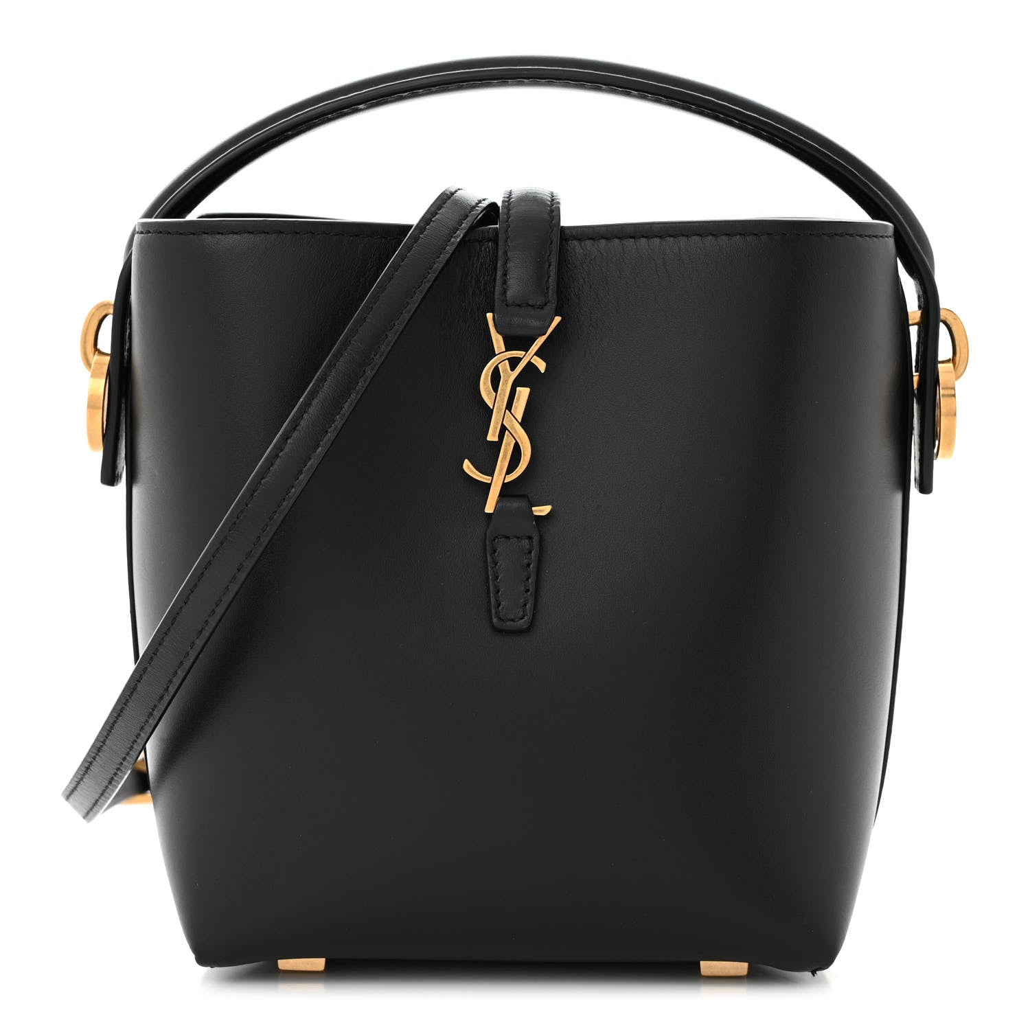 Saint Laurent Shiny Calfskin Le 37 Mini Bucket Bag Black 1 of 10