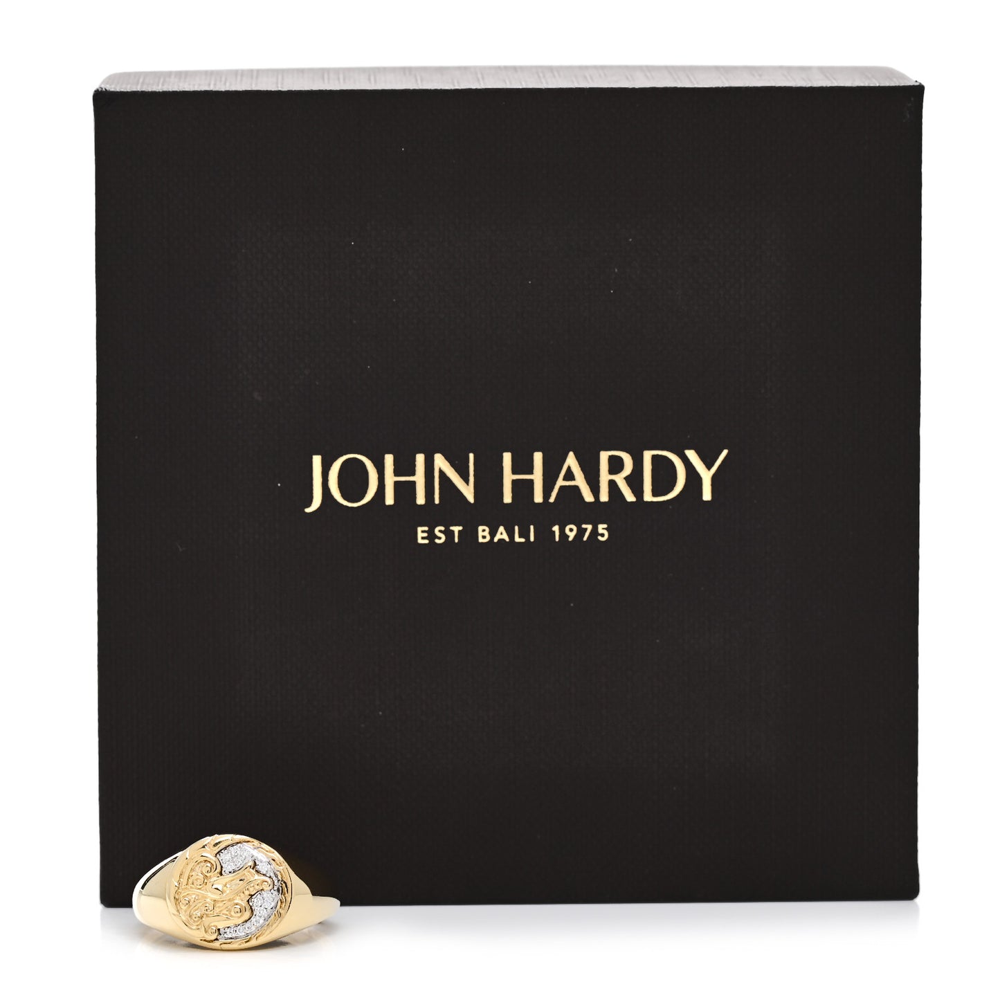 18K Yellow Gold Diamond Legends Naga Signet Ring 57 8