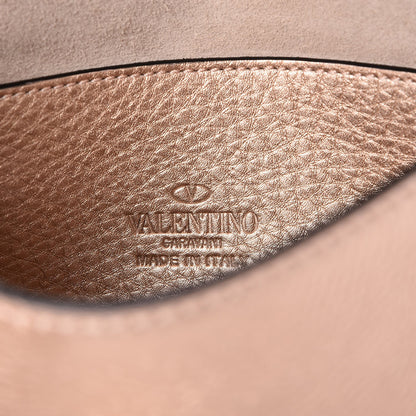 Valentino Garavani Metallic Pebbled Calfskin Medium Rockstud Flip Lock Crossbody Bag Rame 5 of 8