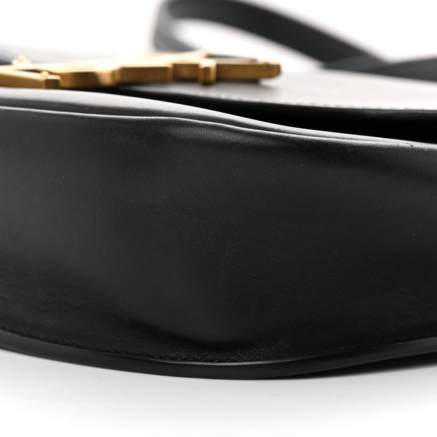 Smooth Calfskin Monogram Medium Kaia Satchel Black