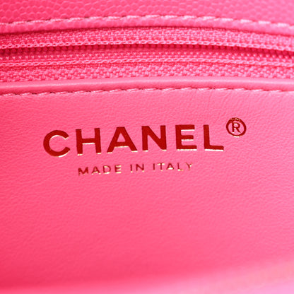 Chanel Caviar Quilted Small Coco Handle Flap Dark Pink 7 of 11