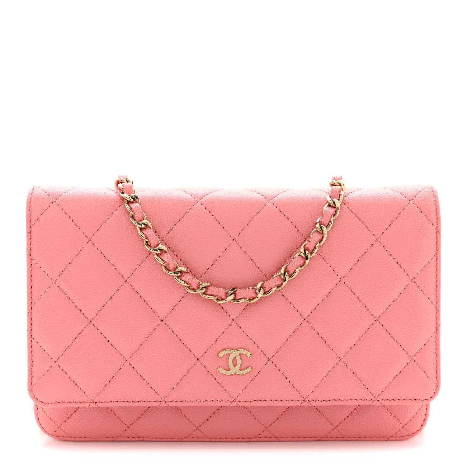 Chanel Caviar Quilted Wallet on Chain WOC Pink 1 of 10