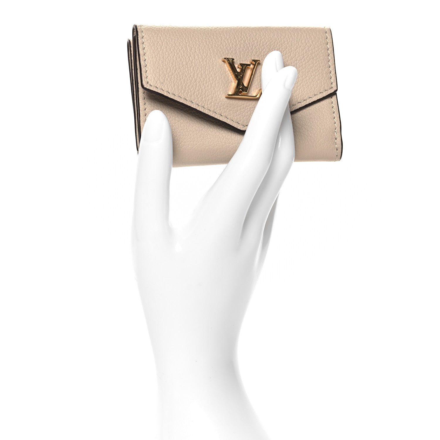 Louis Vuitton Soft Calfskin My LockMe Compact Wallet Greige 2 of 7
