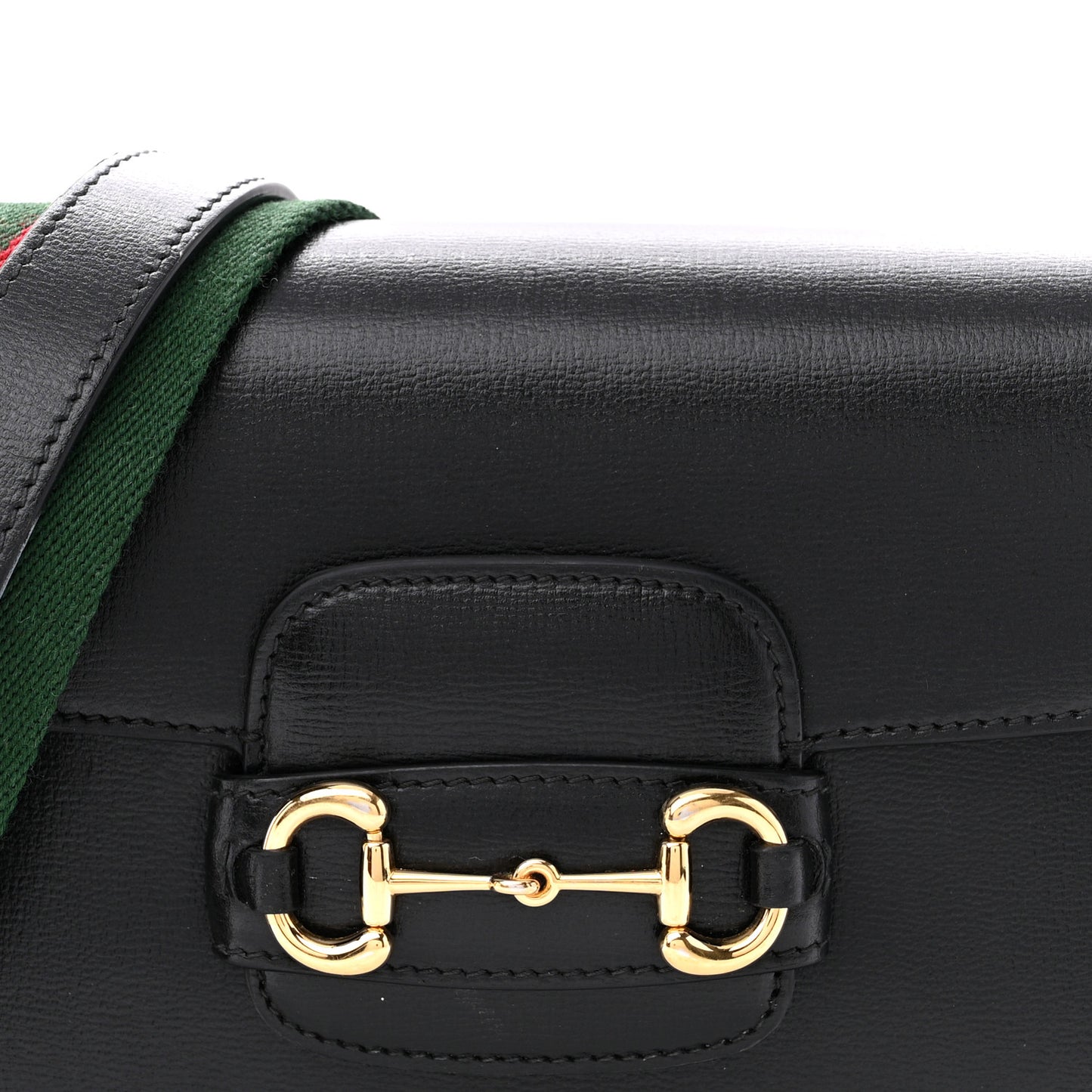 Azalea Calfskin Web Mini Horsebit 1955 Shoulder Bag Black