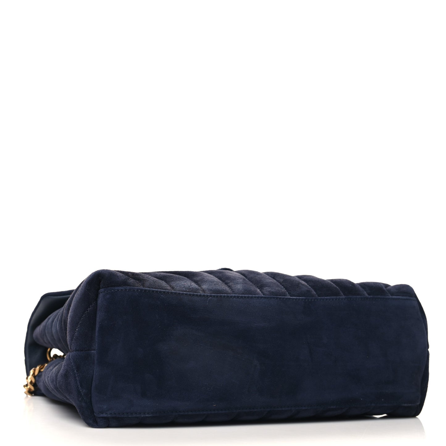 Suede Calfskin Y Quilted Monogram Medium Loulou Chain Satchel Blue