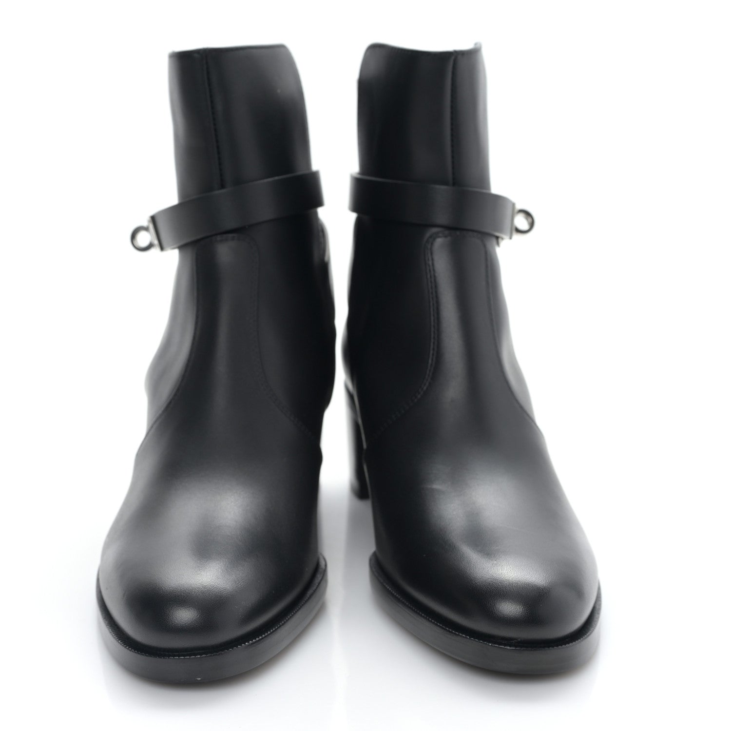 Hermes Calfskin Frenchie 50 Ankle Boots 36 Black 2 of 8