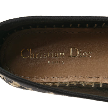 Christian Dior Cotton Embroidered Leopard Print Granville Espadrille 35 Natural 6 of 9