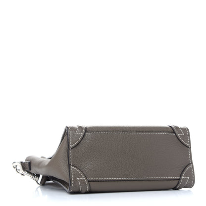 Celine Drummed Calfskin Nano Luggage Souris 4 of 8