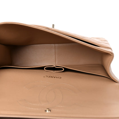 Chanel Caviar Quilted Jumbo Double Flap Beige 5 of 9