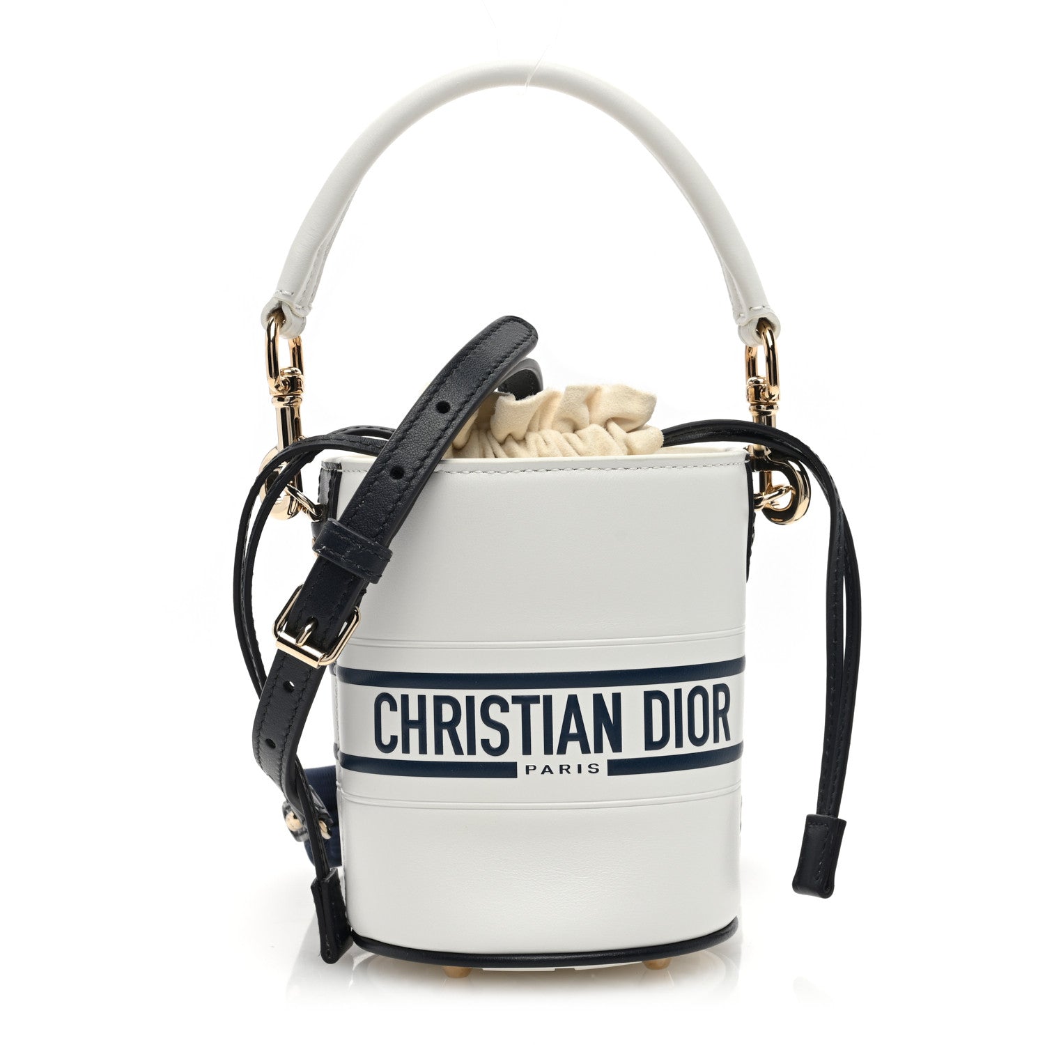 Christian Dior Calfskin Micro Dior Vibe Bucket White Blue 1 of 9
