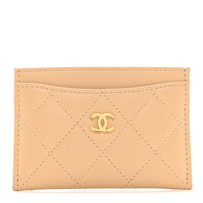 Chanel Caviar Quilted Card Holder Beige 1 of 9