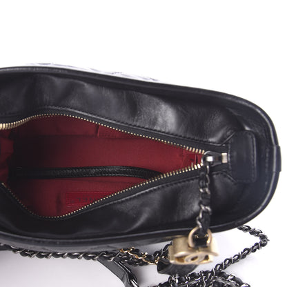 Chanel Aged Calfskin Quilted Small Gabrielle Hobo Black 6 of 11