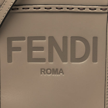 Fendi Vitello King Plexiglass Logo Embossed Mini Fendi Sunshine Shopper Tote Tortora 8 of 11