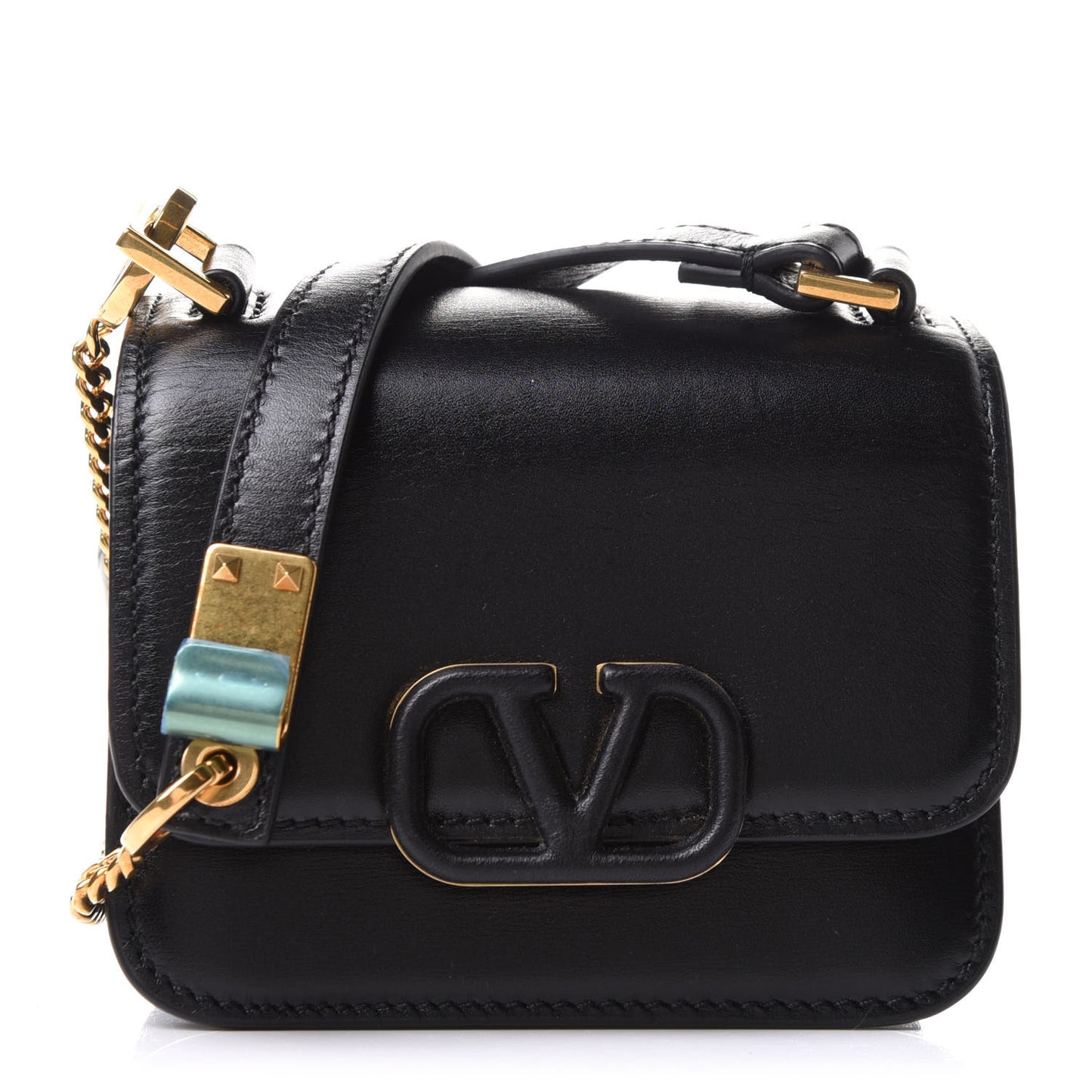 Smooth Calfskin Micro VSling Shoulder Bag Black