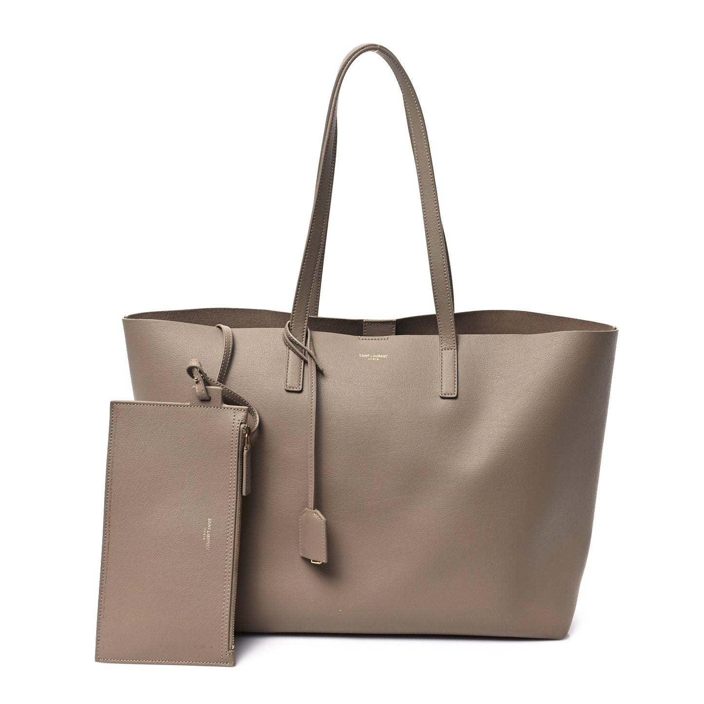Calfskin Large Shopping Tote Dark Beige