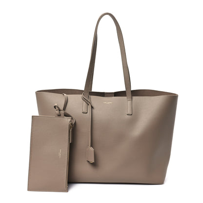 Saint Laurent Calfskin Large Shopping Tote Dark Beige 3 of 12