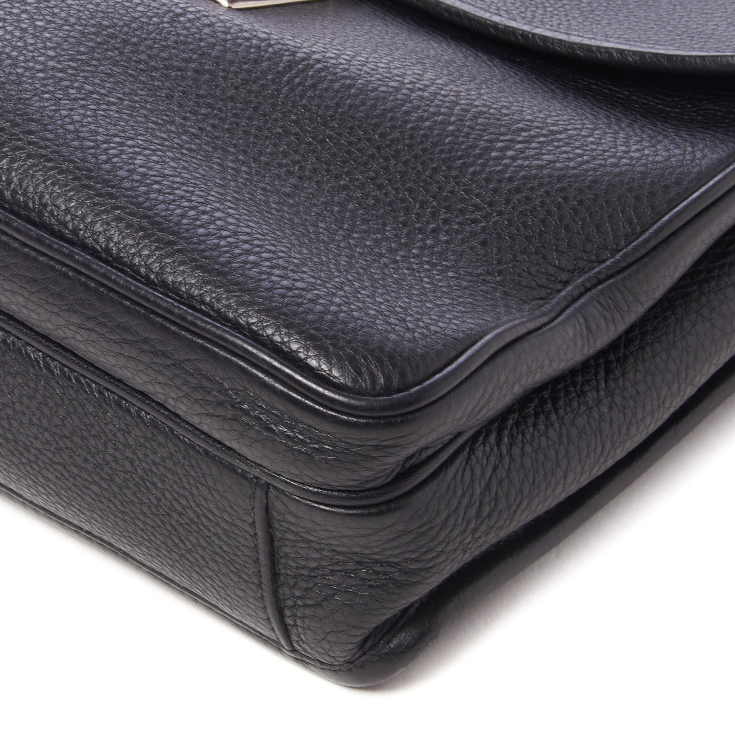 Prada Vitello Daino Flat Flap Messenger Bag Black 4 of 10