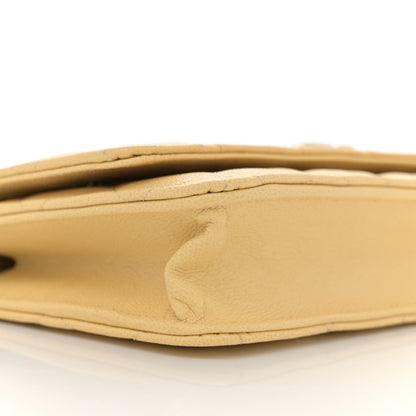 Chanel Caviar Quilted Studded CC Wallet on Chain WOC Yellow 9 of 10