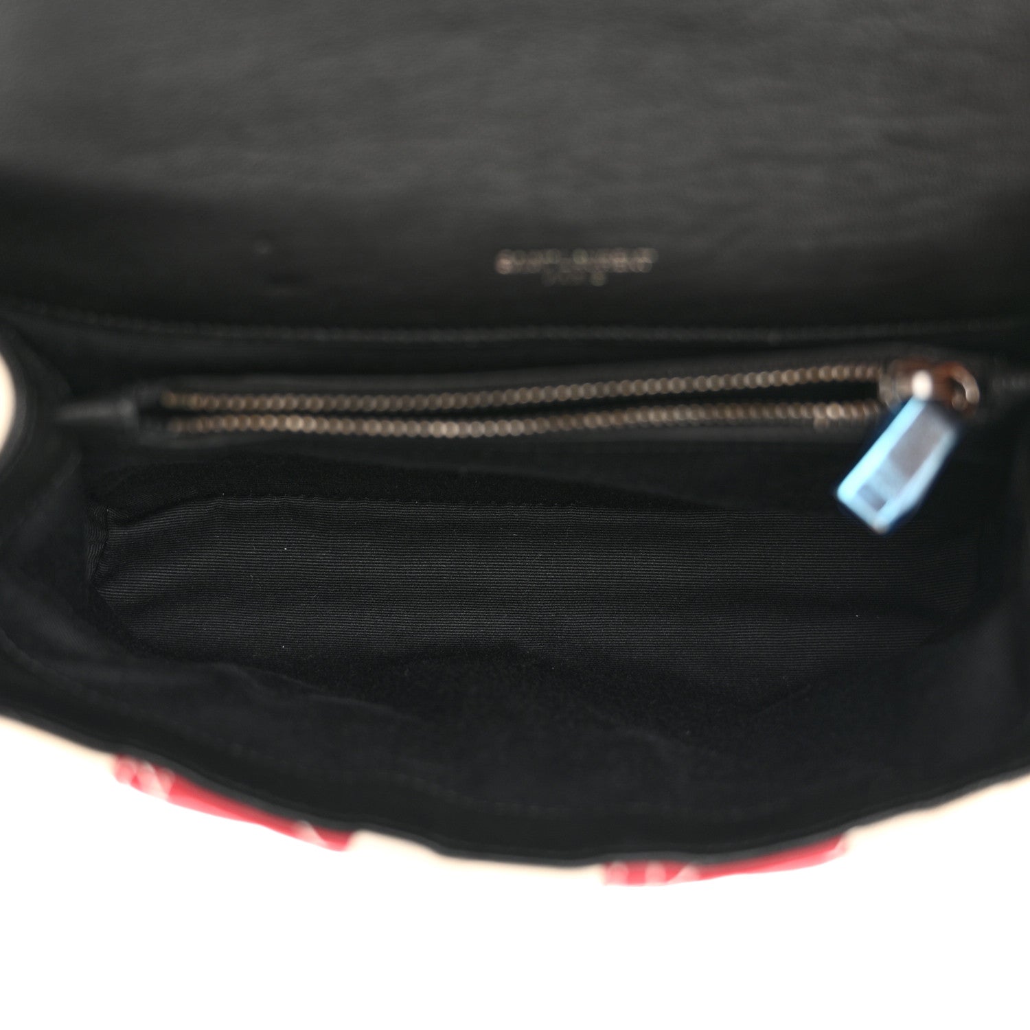 Saint Laurent Canvas Matelasse Chevron American Flag Monogram Medium College Bag Red Blue 5 of 11