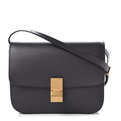 Celine Liege Calfskin Medium Classic Box Flap Bag Liquorice 1 of 8