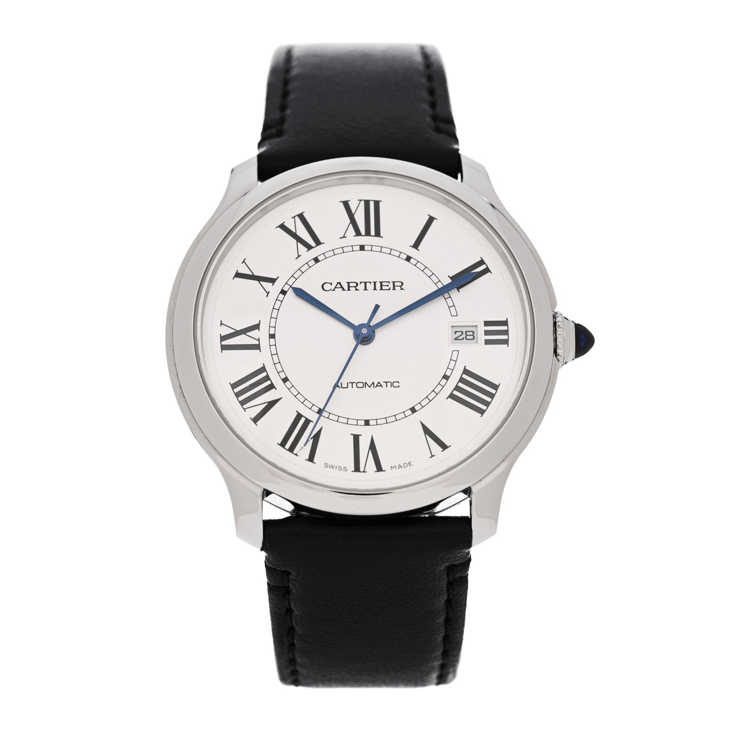 Stainless Steel Calfskin 40mm Ronde Must de Cartier Automatic Watch