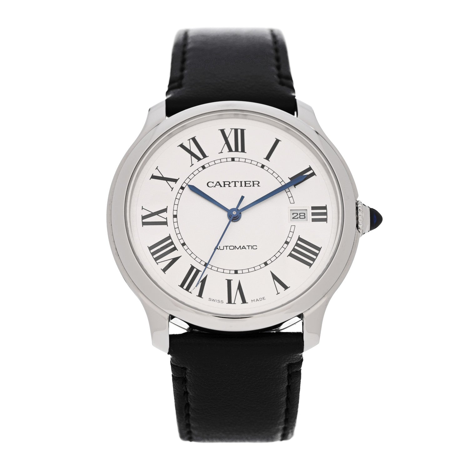 Cartier Stainless Steel Calfskin 40mm Ronde Must de Cartier Automatic Watch 1 of 7