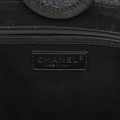 Chanel Lurex Boucle Small Deauville Tote Black 6 of 9