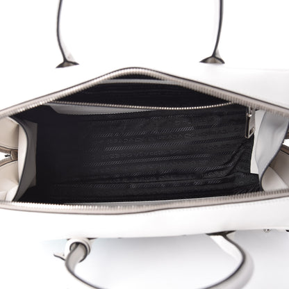 Prada City Calfskin Racing Logo Bowler White Black 5 of 9