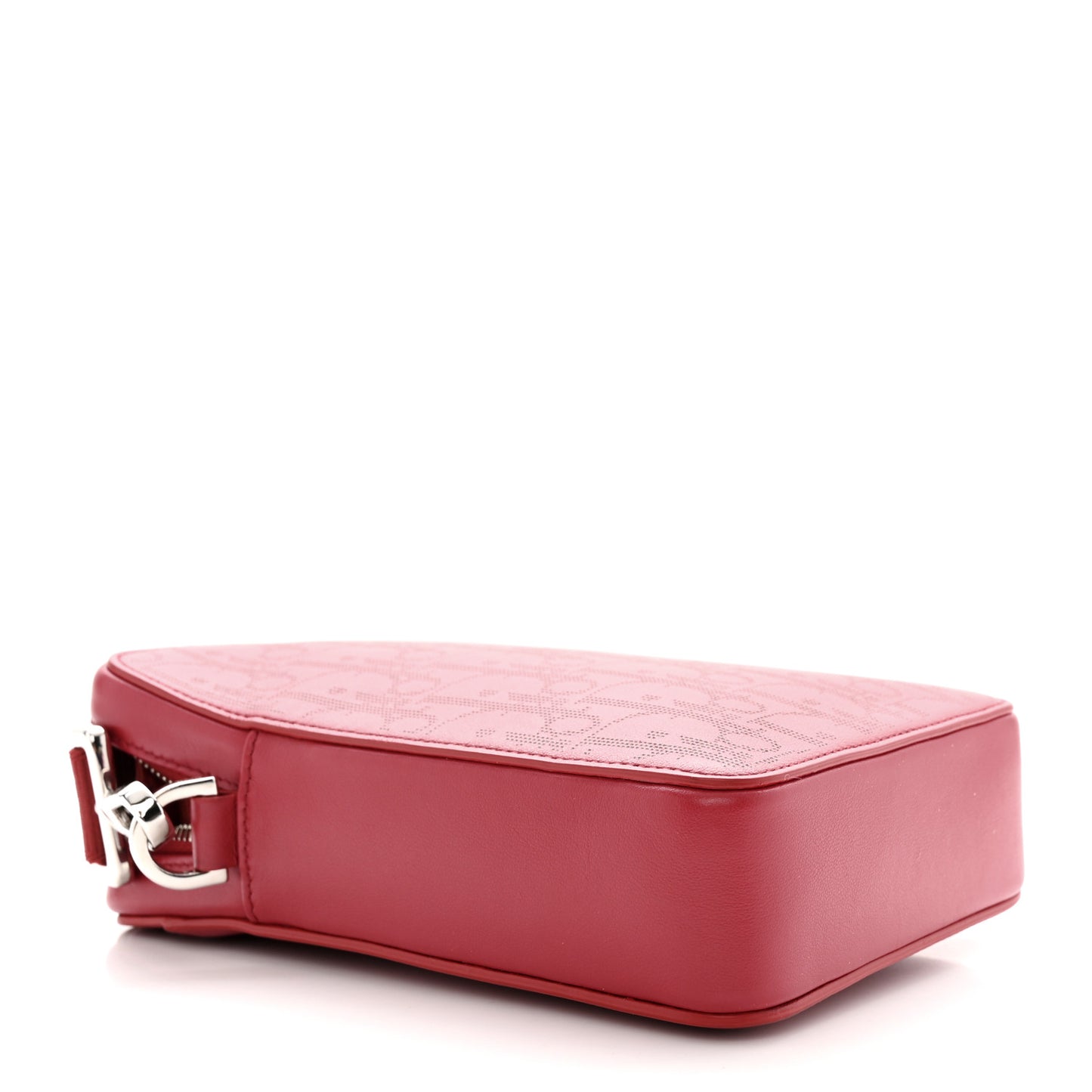 Calfskin Oblique Galaxy Perforated World Tour Messenger Pouch Red White