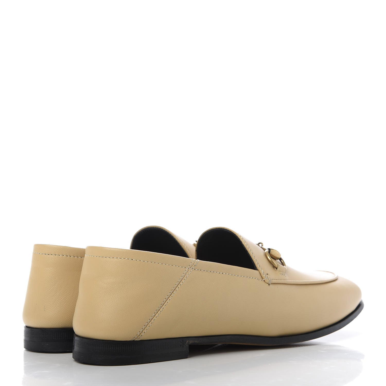 Gucci Lambskin Womens Brixton Horsebit Loafers 35 Wheat 4 of 10