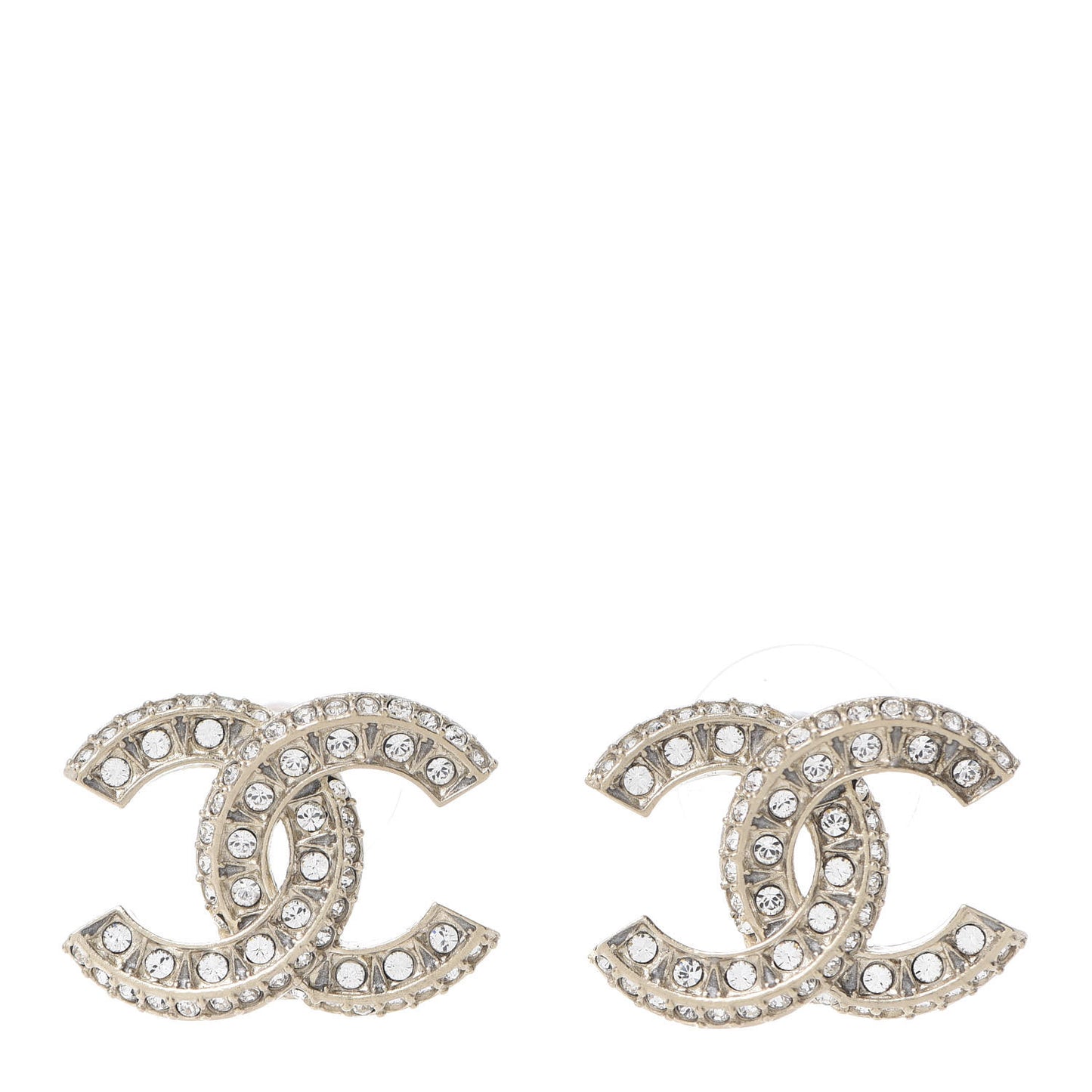 Crystal Timeless CC Earrings Light Gold