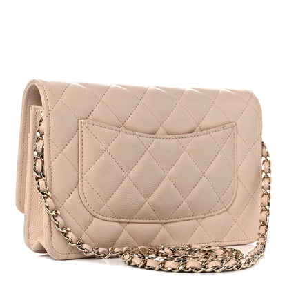 Chanel Caviar Quilted Coco Candy Wallet On Chain WOC Beige 3 of 15