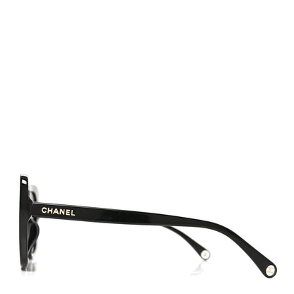 Chanel Acetate Polarized Rectangle Sunglasses 5504A Black 3 of 7