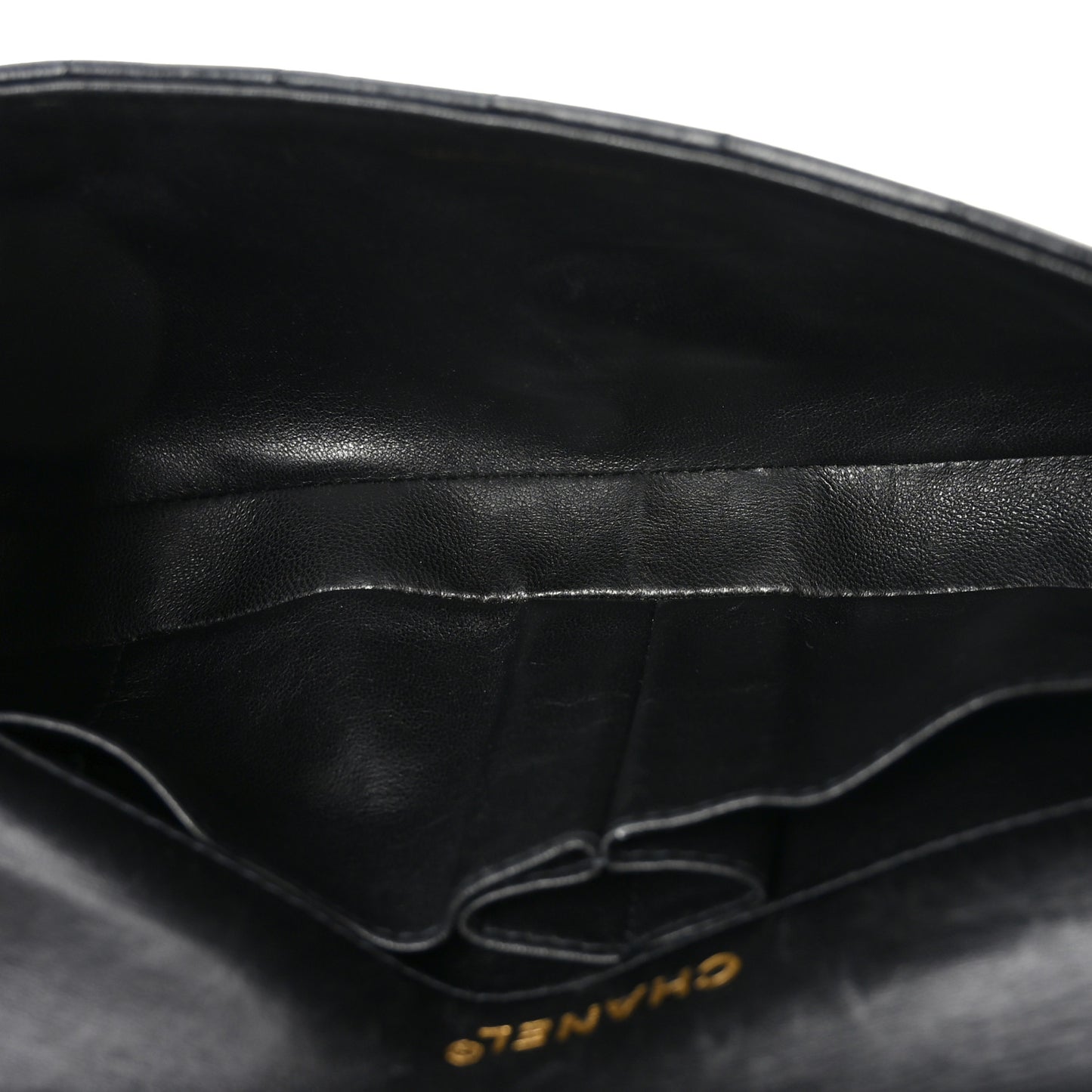 Lambskin East West Chocolate Bar Flap Black