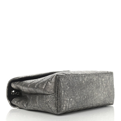 Saint Laurent Metallic Grain De Poudre Monogram Small Loulou Chain Satchel Gun Metal 3 of 10