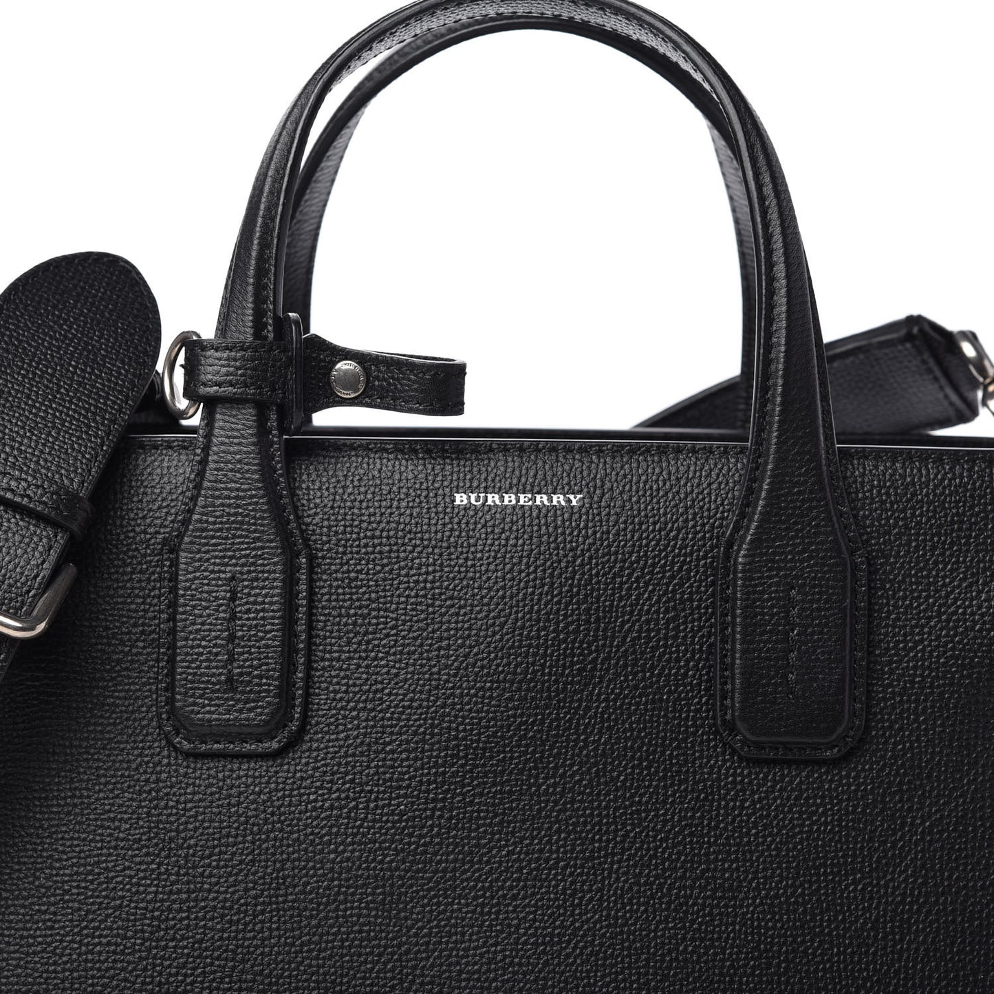 Derby Calfskin House Check Medium Banner Tote Black