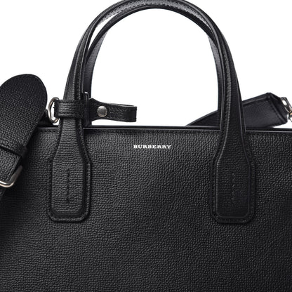 Burberry Derby Calfskin House Check Medium Banner Tote Black 10 of 11