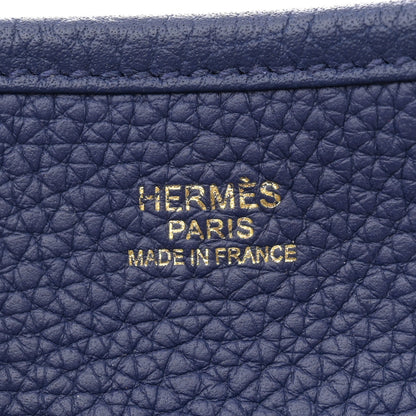 Hermes Taurillon Clemence Evelyne III PM Bleu Encre 6 of 12