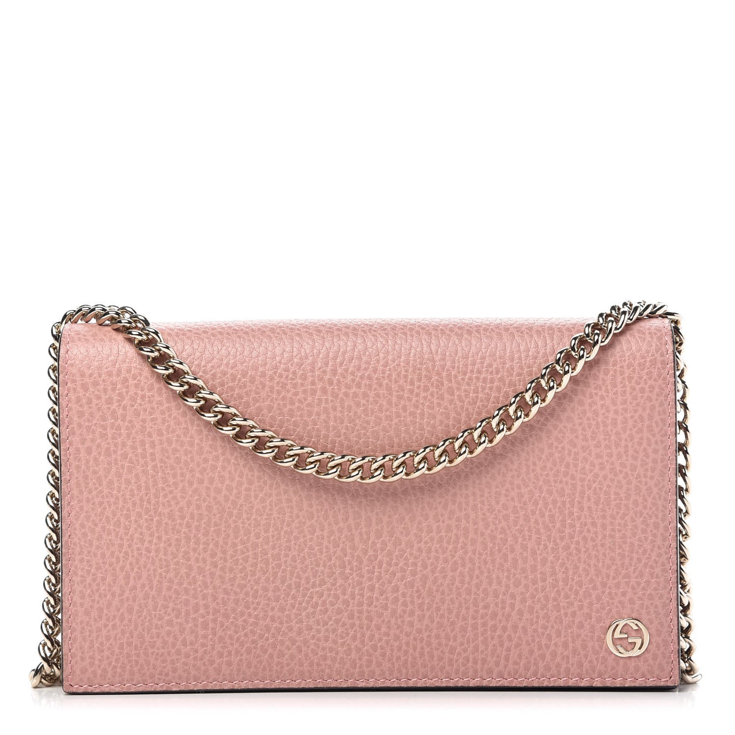 Dollar Calfskin Medium Betty Chain Wallet Soft Pink
