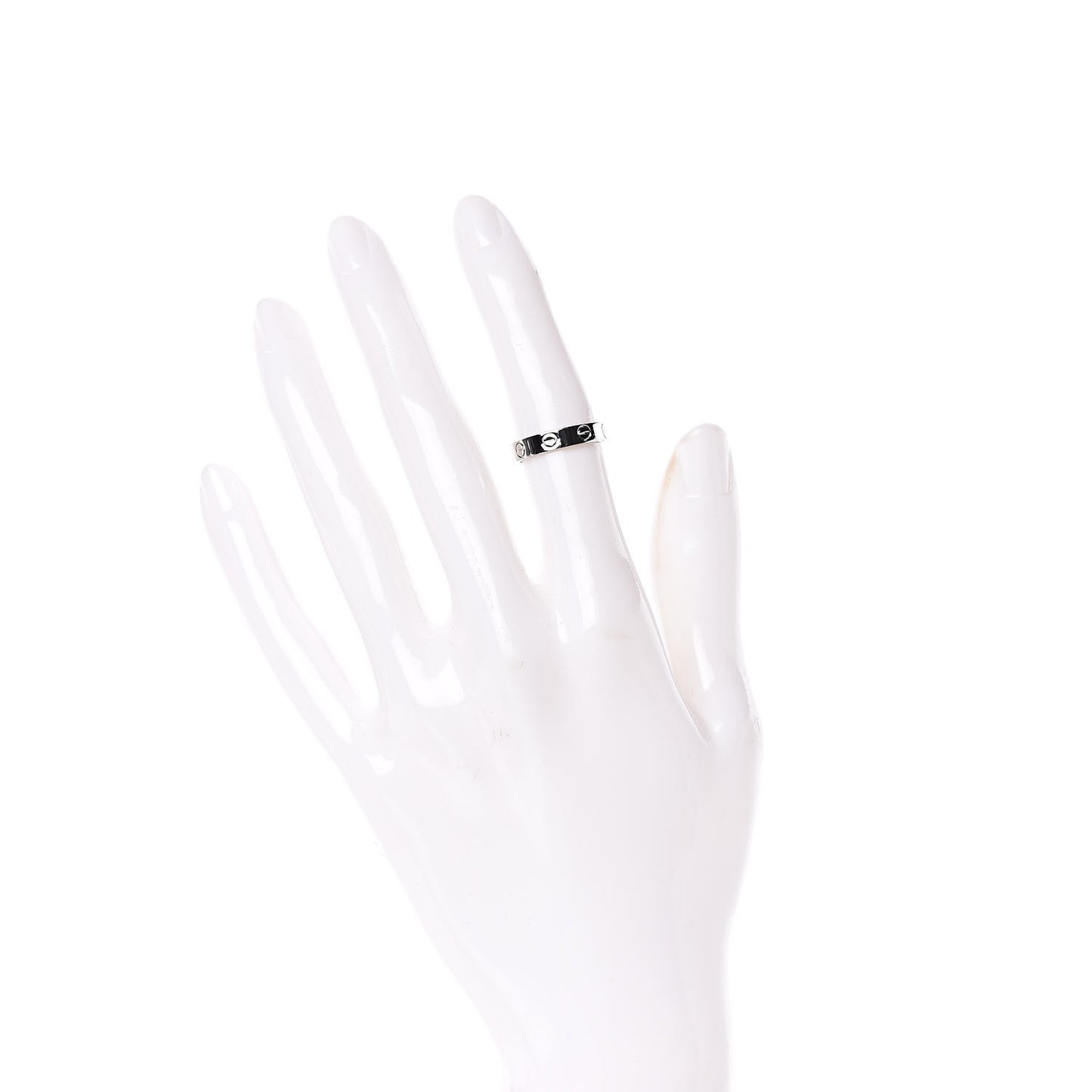 18K White Gold 3.5mm LOVE Wedding Band Ring 48 4.5