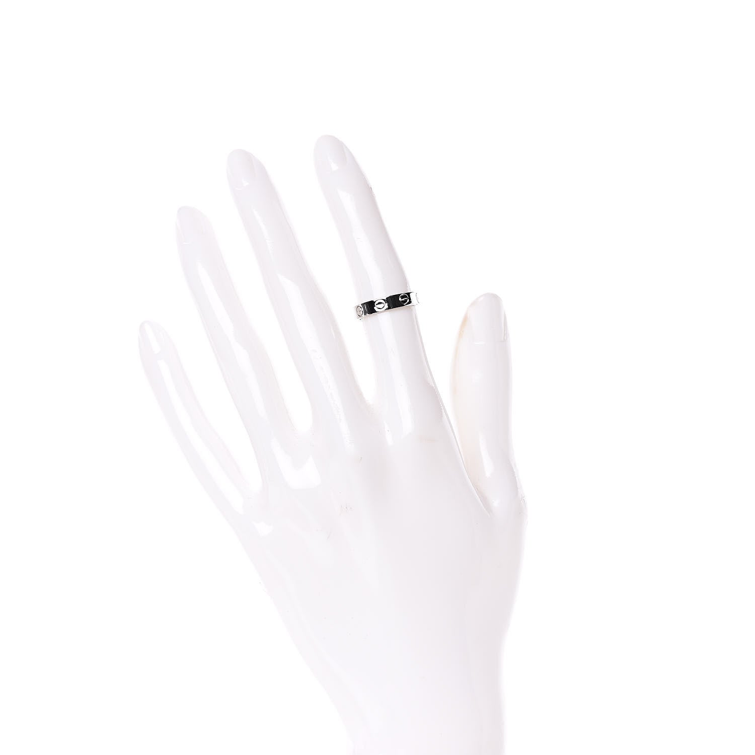 Cartier 18K White Gold 3.5mm LOVE Wedding Band Ring 48 4.5 2 of 5