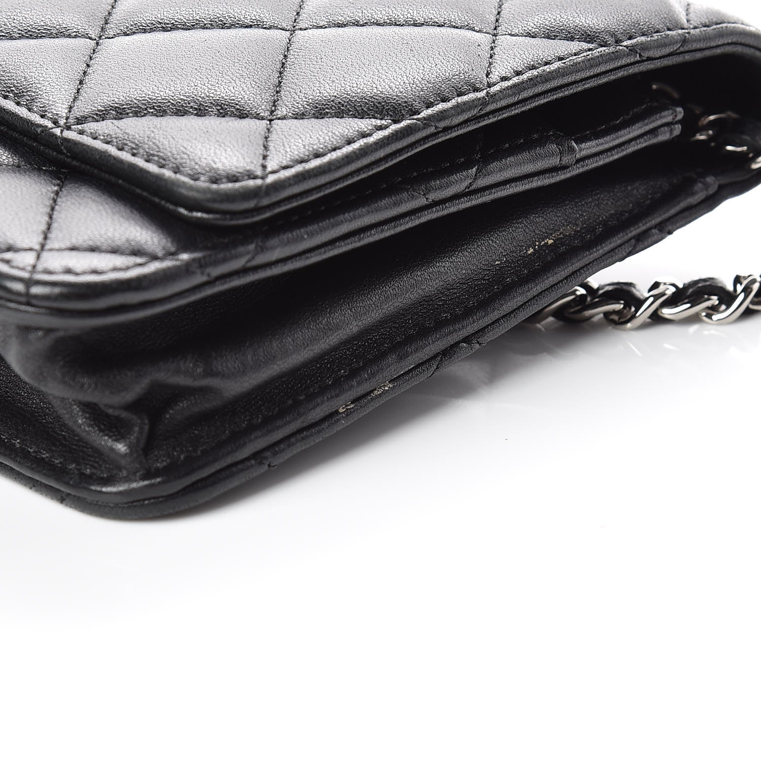 Chanel Lambskin Quilted Wallet On Chain WOC Black 11 of 18