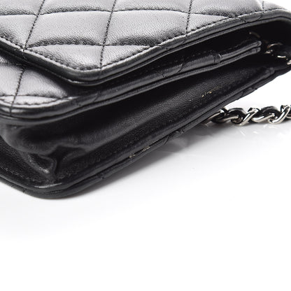 Chanel Lambskin Quilted Wallet On Chain WOC Black 11 of 18