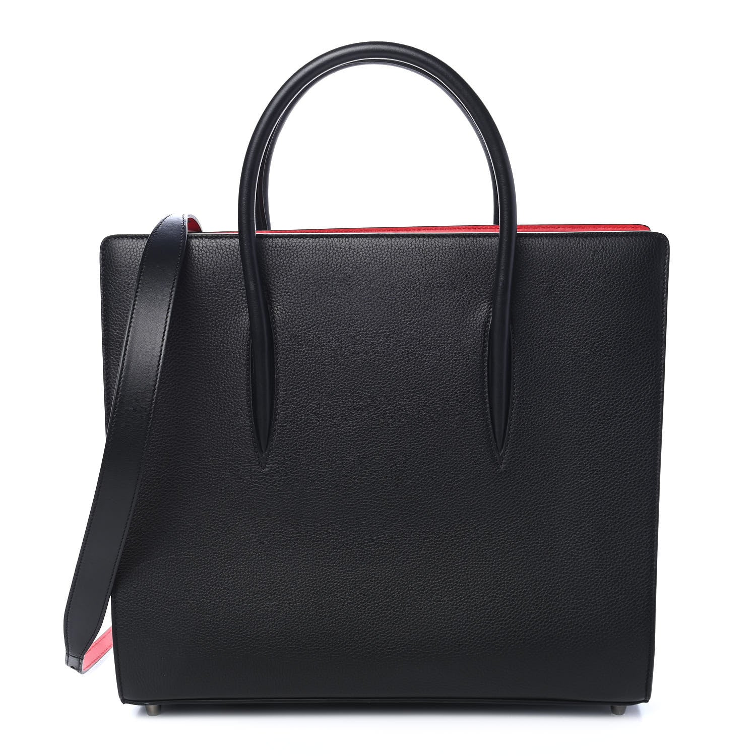 Christian Louboutin Calfskin Patent Studded Large Paloma Black 1 of 11