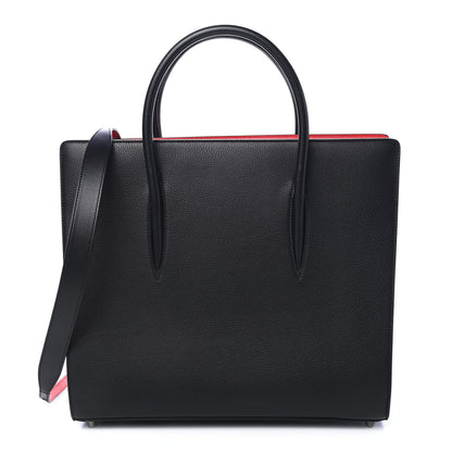 Christian Louboutin Calfskin Patent Studded Large Paloma Black 1 of 11