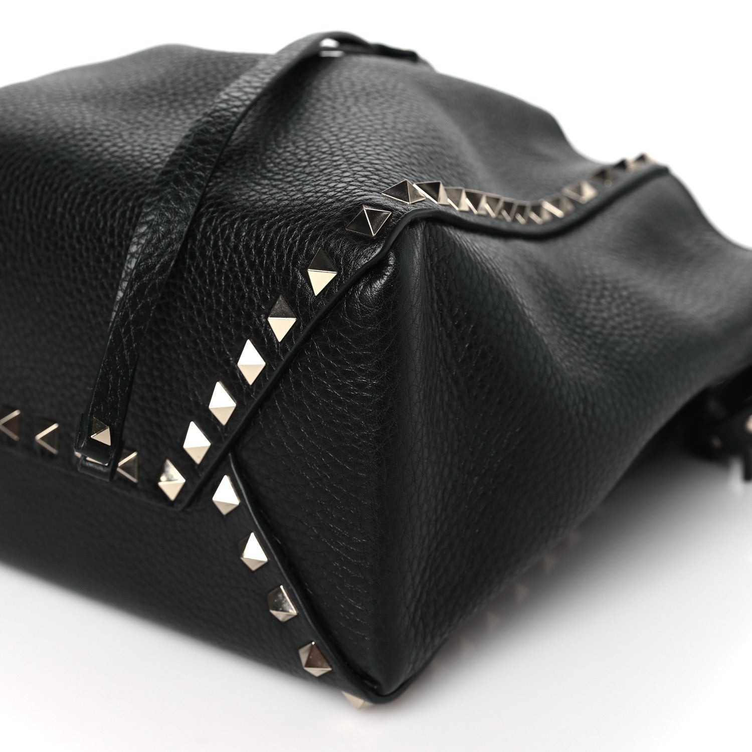 Valentino Garavani Grained Calfskin Rockstud Bucket Bag Black 9 of 9