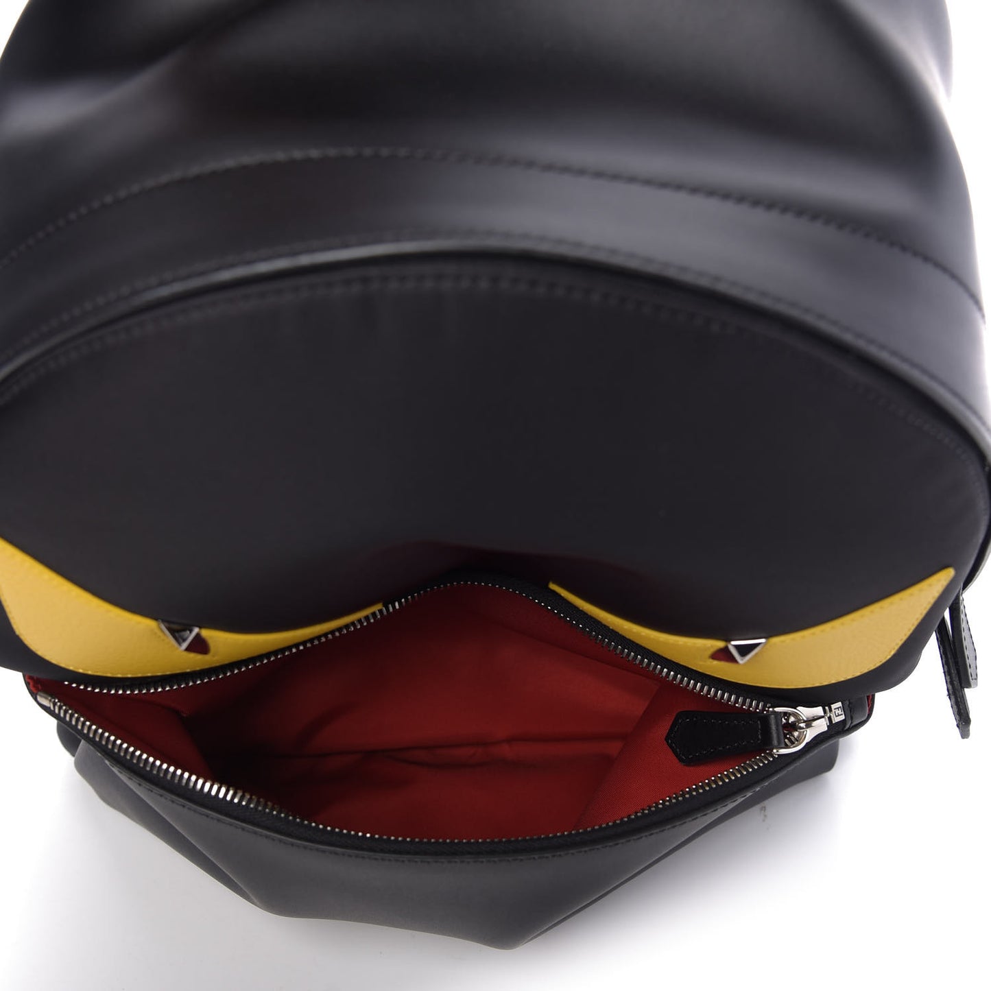 Nylon Vitello Liberty Vitello Dolce Monster Eyes Rounded Backpack Black Sunflower