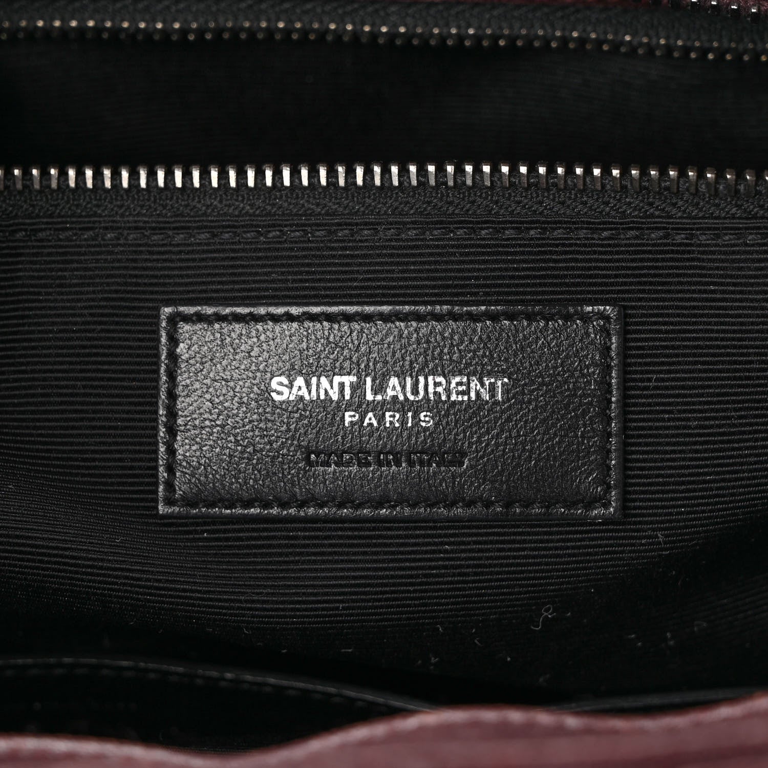 Saint Laurent Sheepskin Matelasse Chevron Large Monogram Shopping Bag Burgundy 6 of 10